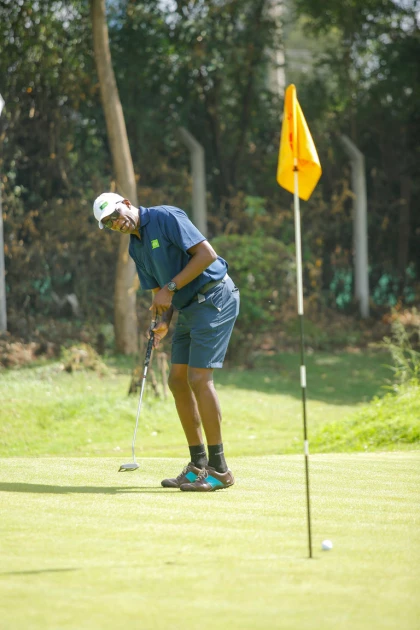 Golfer Azu Ogolla on the putting green during a past tournament at the Railways Golf Club on March 9, 2024.