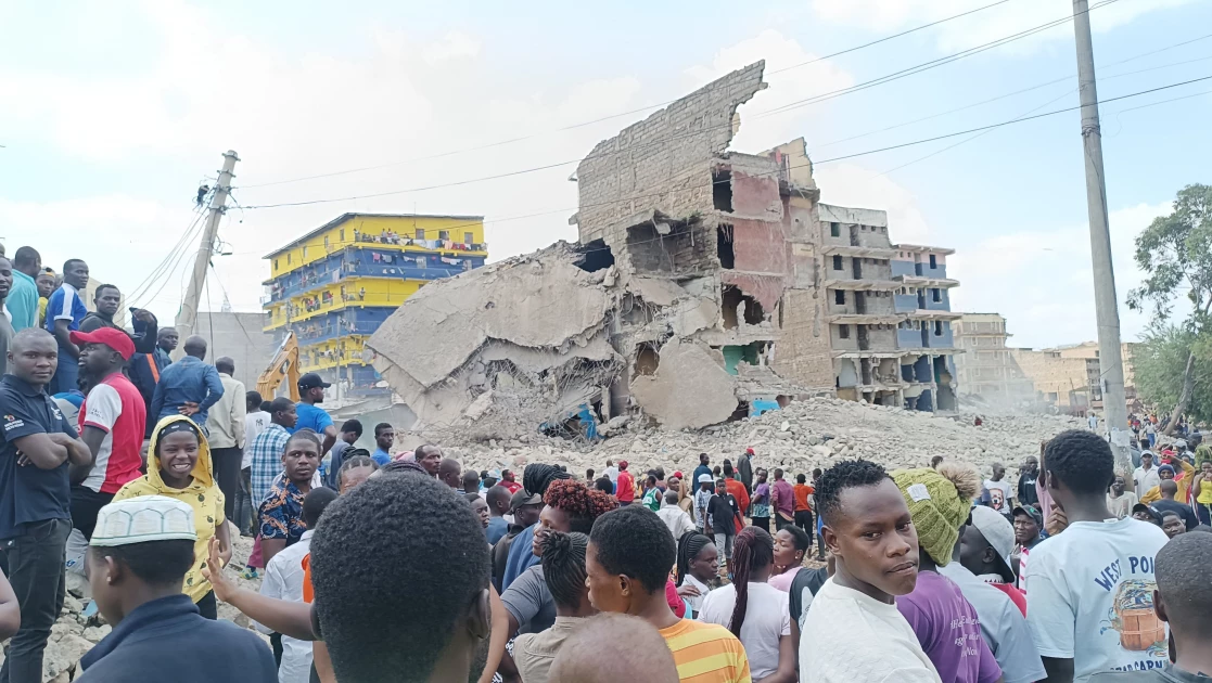 A building collapses in Kiamaiko area, Nairobi